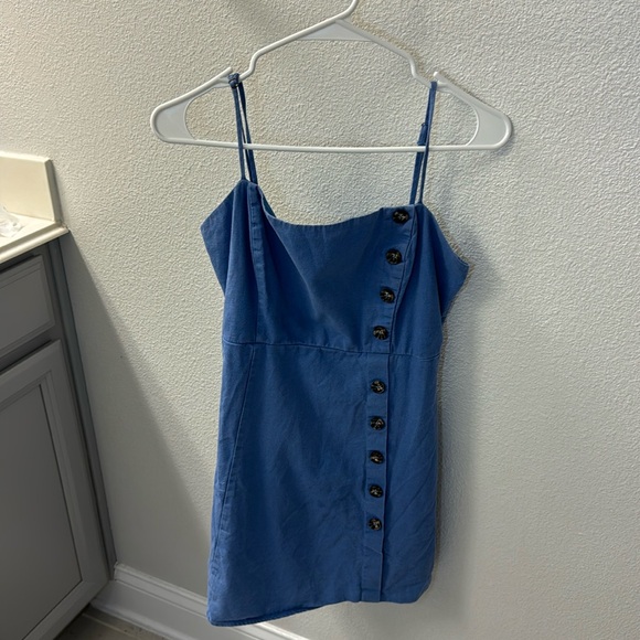 Blue Button Dress - Picture 4 of 6